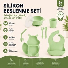 Jojobebek Silikon Beslenme Seti Vakumlu Silikon Mama Tabağı ve Kasesi, Önlük, Çatal ve Kaşık, Bardak
