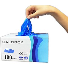 Galobox Galoş 9 Mikron Mavi Tek Lastik 100'LÜ 60 Kutu / 1 Koli / 6.000 Adet