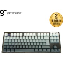 Gameraider FORCE87 Black Gray Gradient Jixian Red Switch Hotswap Rgb Kablosuz Türkçe Mekanik Gaming Klavye