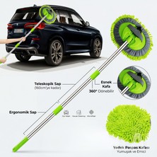 Çok Fonksiyonlu 2’si 1 Arada Mikrofiber Araç Yıkama Fırçası – Teleskopik Uzun Saplı Oto Temizlik Mop
