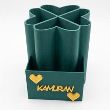Kenssa Kişiye Özel İsimli 3D Baskı Yonca Çiçek Organizer
