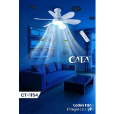 Cata Lodos Fan LED 62W CT-1154 Kumandalı Işıklı Vantilatör (Duy ile kullanılamaz Tavana montajlıdır.)