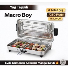 Taner Mangalcı Macro Boy Elektrikli Izgara Mangal Barbekü 1300W 45X27CM