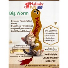 Matatabi Cats Big Worm Sesli Peluş Kumaş Kedi Oyuncağı Matatabi Içerikli (Kedi Nanesi/otu Içermez)