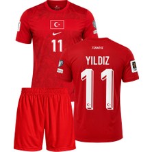 Denapcal Kenan Yıldız Türkiye 2026 Dünya Kupası Kırmızı 3'lü Çocuk Futbol Forma Seti ( Forma,şort ve Çorap )