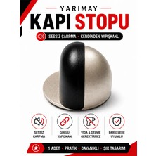 AYRINTISHOP Ayrıntıshop Metal Kapı Stoperi Yarımay Yapışkanlı Kapı Kolu Tamponu Duvar Koruyucu Stop 1 Adet