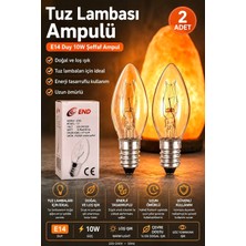 7W Seffaf Tuz Lambasi Ampulu - Gece Lambasi (2 Adet) Seffaf Parfüm Ampul E14 Duy