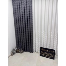 Nivemes Home Nivemeshome Mayıs 1-027P Yarı Desen  Ekru   1/3 Pileli Tül Perde