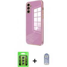 Marsilyan™- Galaxy A25 5g Kılıf Yankı Serisi - Siyah Joko Magic 5d Cam + Raze Metal Kamera Lens - Gs