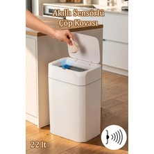 Porsima ME03 Hareket Sensörlü Sessiz Kapatma Çöp Kutusu Banyo Mutfak Çöp Kovası Kapaklı Banyo Çöp Kovası 22LT