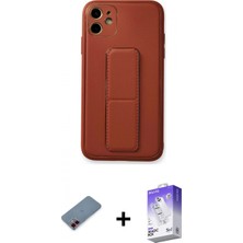 Marsilyan™- iPhone 12 Kılıf Akış Doku - Siyah Bilvis 5in1 3D Magic Cam Ekran Koruyucu + Metal Kamera Lens Koruma Cam - Kı