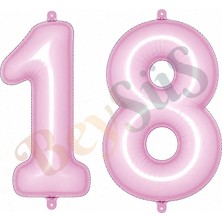 BeySüS 18 Rakam Folyo Balon Pembe Rengi (76 Cm)