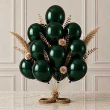 BeySüS Koyu Yeşil Renk Lateks Metalik Balon (30 cm) - 12 Adet