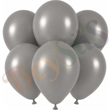 BeySüS Duman Renk Lateks Retro Balon (30 Cm) - 6 Adet