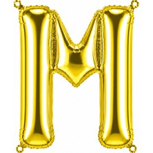 BeySüS M Harfi Folyo Balon Altın Rengi (100 Cm)