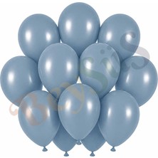BeySüS Mavi Cam Renk Lateks Retro Balon (30 Cm) - 12 Adet
