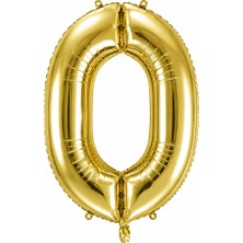 BeySüS 0 Rakam Folyo Balon Altın Rengi (100 cm)