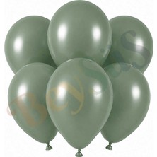 BeySüS Okaliptus Renk Lateks Retro Balon (30 Cm) - 6 Adet