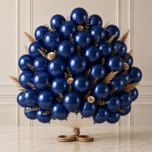 BeySüS Lacivert Renk Lateks Metalik Balon (30 Cm) - 50 Adet