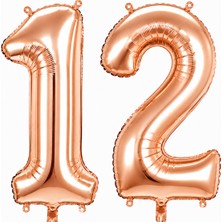 BeySüS 12 Rakam Folyo Balon Rose Gold Rengi (76 cm)