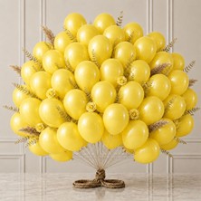 BeySüS Sarı Renk Lateks Metalik Balon (30 Cm) - 50 Adet