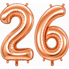 BeySüS 26 Rakam Folyo Balon Rose Gold Rengi (100 cm)