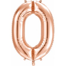 BeySüS 0 Rakam Folyo Balon Rose Gold Rengi (100 Cm)