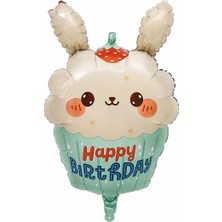 BeySüS Tavşan Cupcake Happy Birthday Folyo Balon