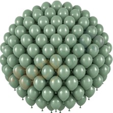 BeySüS Okaliptus Renk Lateks Retro Balon (30 cm) - 100 Adet