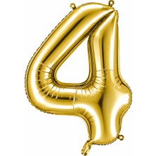 BeySüS 4 Rakam Folyo Balon Altın Rengi (76 Cm)