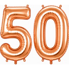 BeySüS 50 Rakam Folyo Balon Rose Gold Rengi (100 cm)