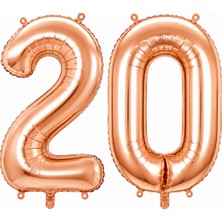 BeySüS 20 Rakam Folyo Balon Rose Gold Rengi (100 cm)