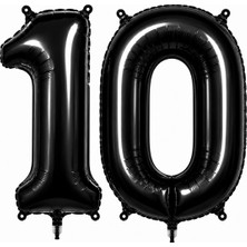 BeySüS 10 Rakam Folyo Balon Siyah Rengi (76 cm)