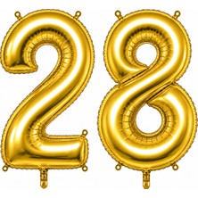 BeySüS 28 Rakam Folyo Balon Altın Rengi (76 Cm)