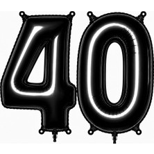 BeySüS 40 Rakam Folyo Balon Siyah Rengi (76 Cm)