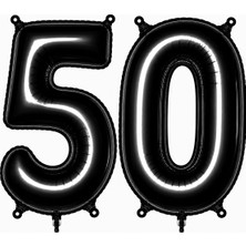 BeySüS 50 Rakam Folyo Balon Siyah Rengi (76 cm)