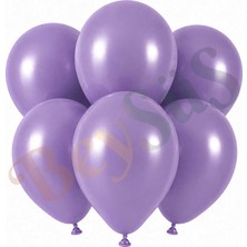 BeySüS Lavanta Renk Lateks Retro Balon (30 cm) - 6 Adet