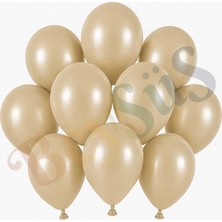 BeySüS Deniz Kumu Renk Lateks Retro Balon (13 Cm) - 10 Adet
