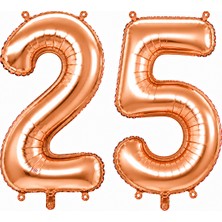 BeySüS 25 Rakam Folyo Balon Rose Gold Rengi (76 cm)