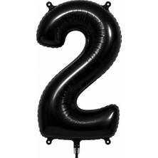 BeySüS 2 Rakam Folyo Balon Siyah Rengi (76 Cm)