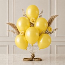 BeySüS Sarı Renk Lateks Metalik Balon (30 Cm) - 6 Adet