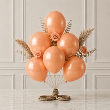 BeySüS Turuncu Renk Lateks Metalik Balon (30 Cm) - 6 Adet