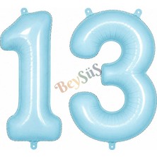 BeySüS 13 Rakam Folyo Balon Mavi Rengi (76 cm)