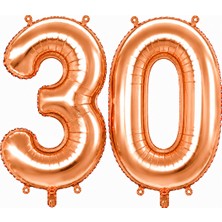BeySüS 30 Rakam Folyo Balon Rose Gold Rengi (76 Cm)