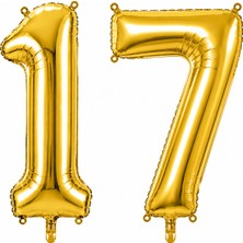 BeySüS 17 Rakam Folyo Balon Altın Rengi (76 cm)