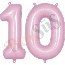 BeySüS 10 Rakam Folyo Balon pembe Rengi (76 cm)