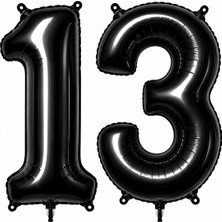 BeySüS 13 Rakam Folyo Balon Siyah Rengi (76 Cm)