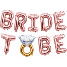 BeySüS Bride To Be Yüzüklü Düz Yazı Rose Gold Folyo Balon
