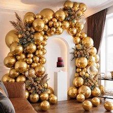 BeySüS Altın Renk Lateks Metalik Balon (30 cm) - 100 Adet