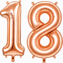 BeySüS 18 Rakam Folyo Balon Rose Gold Rengi (76 cm)